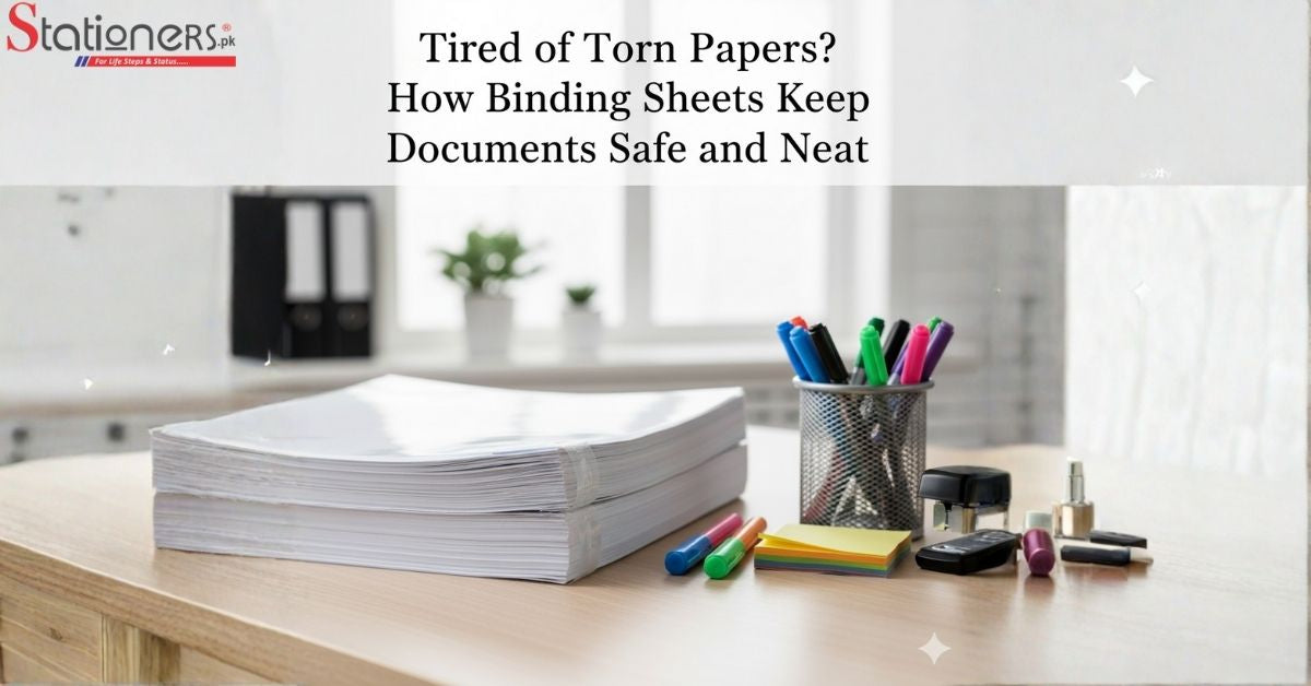 Image of binding sheets showcasing how they securely hold documents together, preventing wear and tear on papers.
