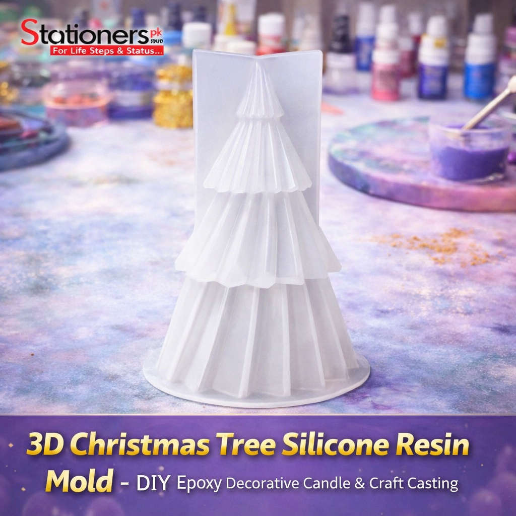 3D Christmas Tree Silicone Resin Mold – DIY Epoxy Decorative Candle & Craft Casting Mold