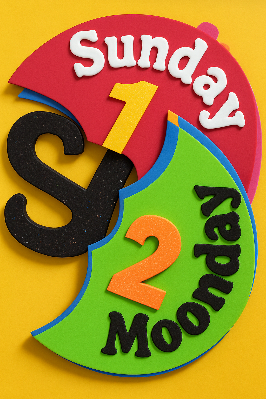 Foaming Glitter Days of Week Umbrella Shape