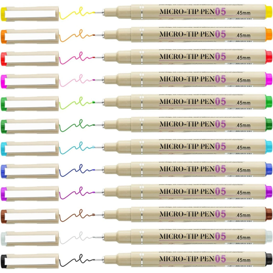Micro Lines Pen (12Pcs) 0.5mm - E8050C - Keepsmiling
