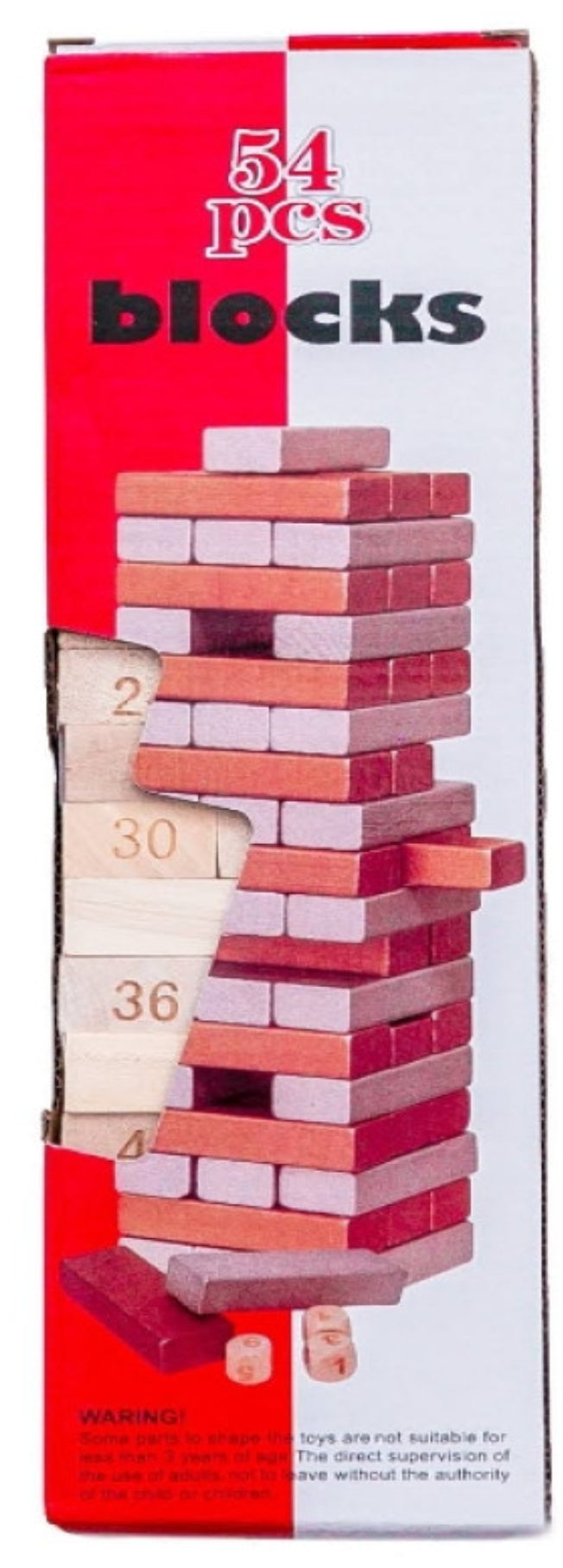 Jinga Blocks Game 54pcs  Red Box - Brown
