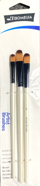 Artist Brush 3pcs Set Mix Shapes - Bomeijia
