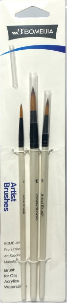 Artist Brush 3pcs Set Mix Shapes - Bomeijia