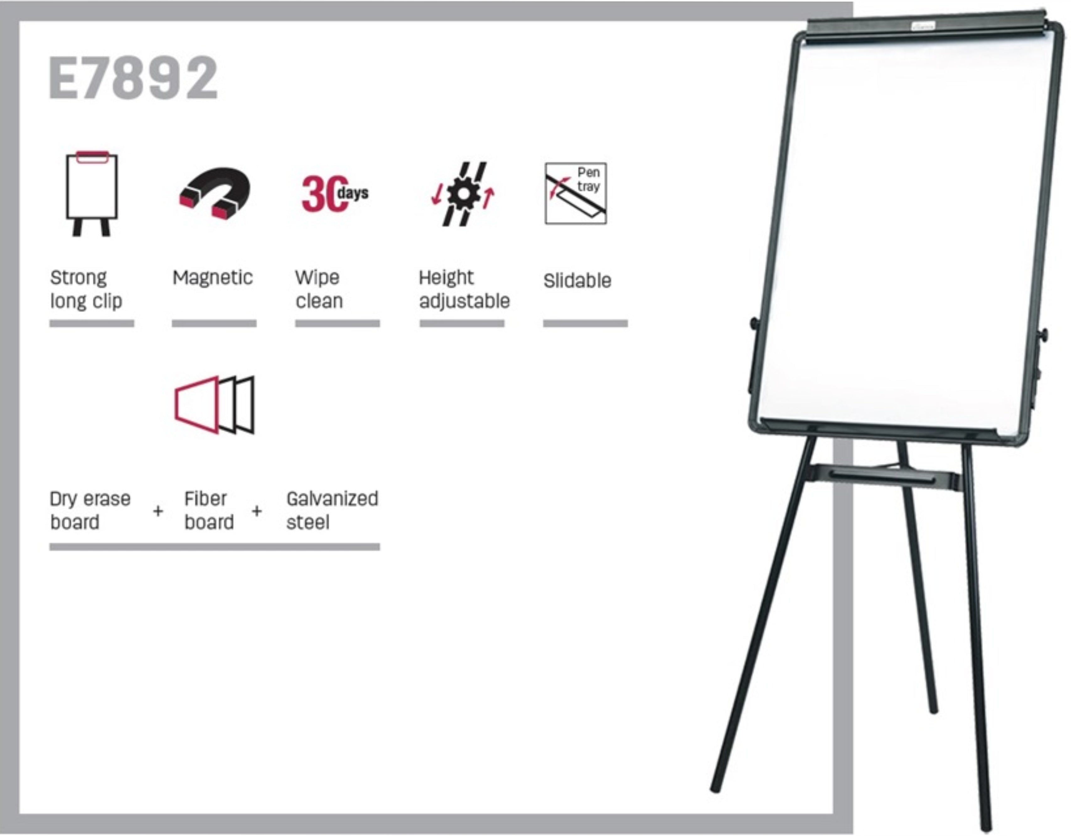Flip Chart White Board With Tripod Stand 2x3