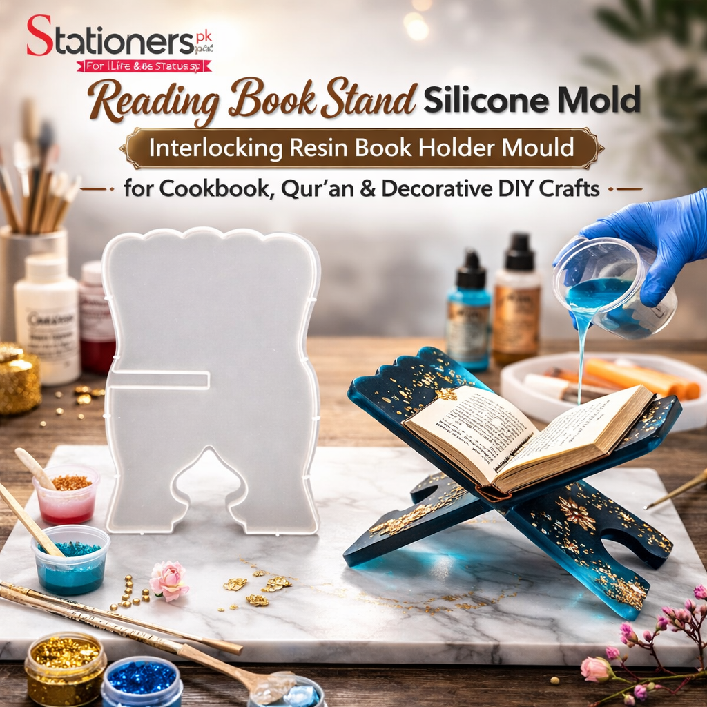 Reading Book Stand Silicone Mold – Interlocking Resin Book Holder Mould for Cookbook, Qur’an & Decorative DIY Crafts