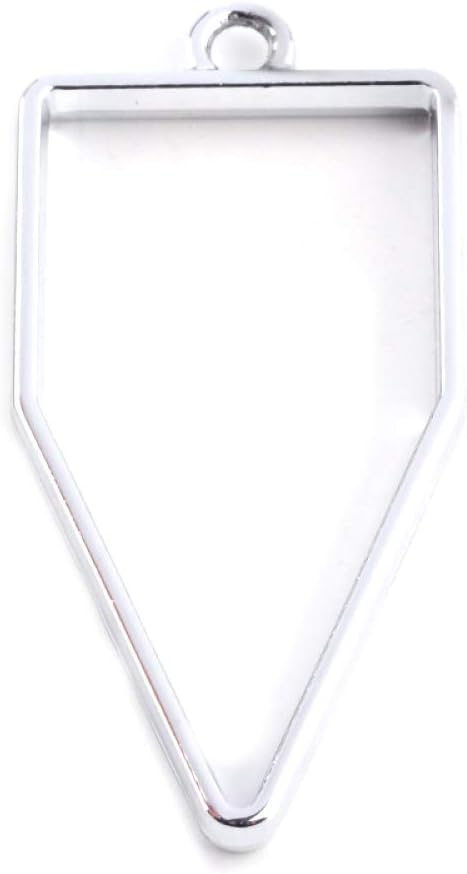 Pandahall 100pcs Alloy Polygon Open Back Bezel Pendants Rack Plating 45x22x3.5mm Hollow Mold Frame Pendants for DIY Resin Pressed Flower Jewelry 1pc
