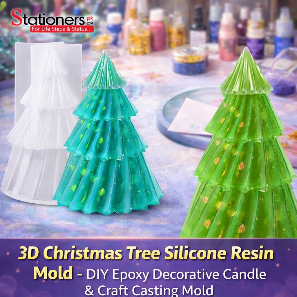 3D Christmas Tree Silicone Resin Mold – DIY Epoxy Decorative Candle & Craft Casting Mold