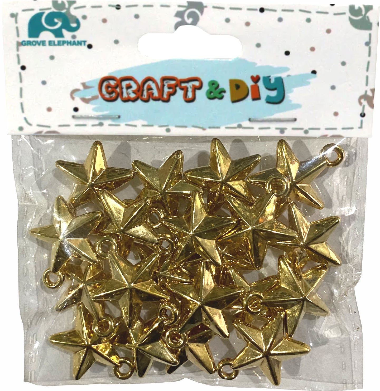 Art & Craft Plastic Star Large - Golden / Silver - 7865