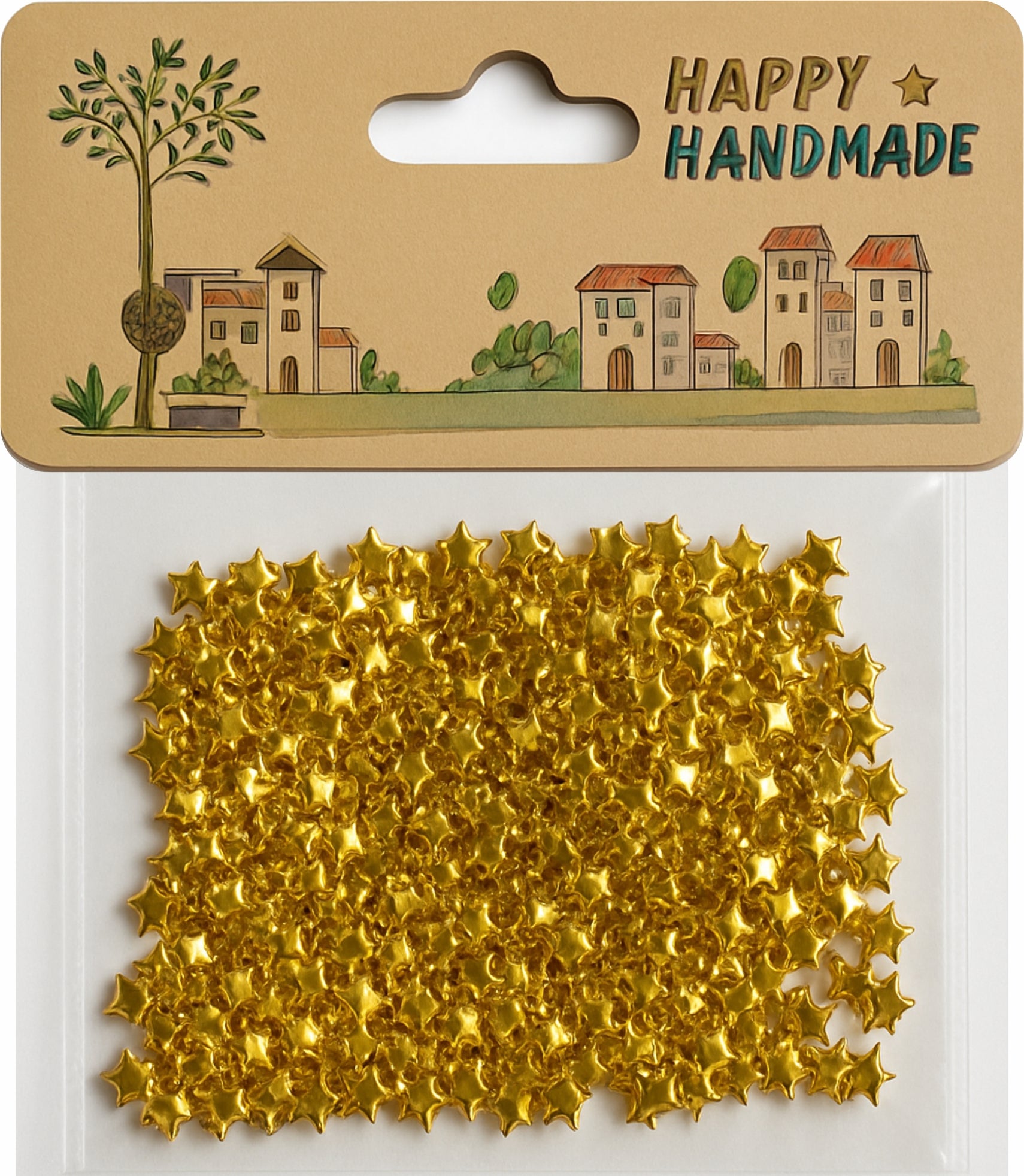 Art & Craft Plastic Star - 9047 - Golden / Silver