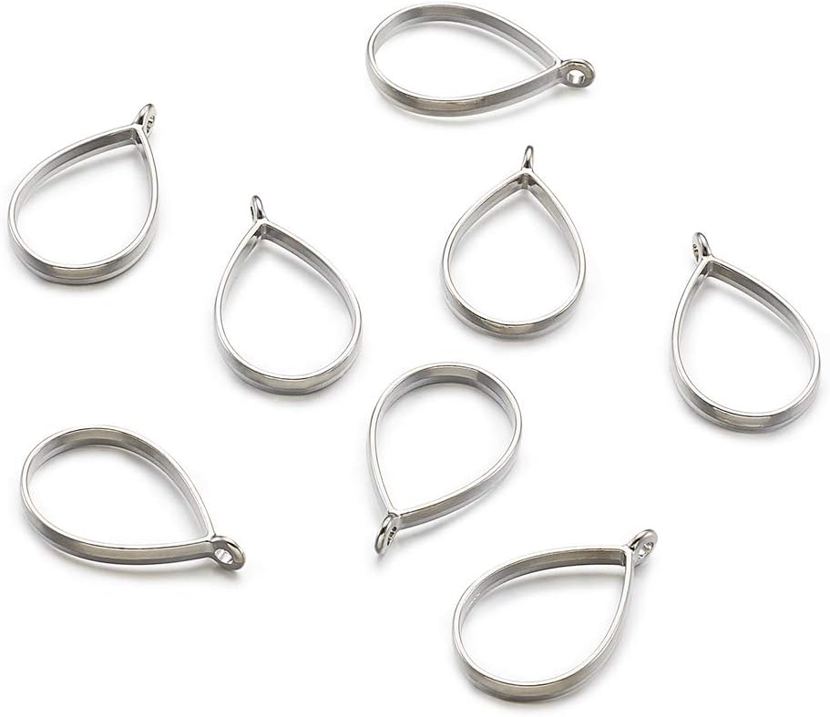 Pandahall 10pcs Antique Bronze Alloy Open Back Bezel Pendants 33.9x20.5mm Drop Metal Hollow Frame Pendant Blanks for DIY Epoxy Resin Pressed Flower Jewelry 1pc