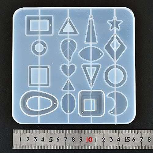 Multi-Shape Silicone Resin Mold Tray – Geometric, Heart, Moon & Oval Epoxy Casting Mold for DIY Jewelry & Craft Making