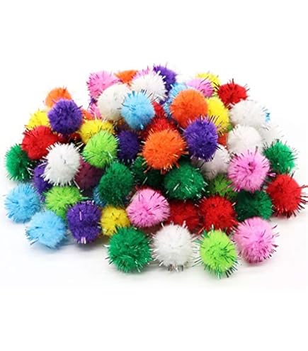 Pom Pom Glitter Different Sizes - Mix Colour - CRAFT