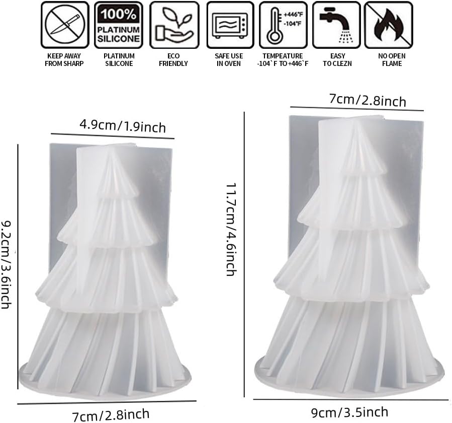 3D Christmas Tree Silicone Resin Mold – DIY Epoxy Decorative Candle & Craft Casting Mold