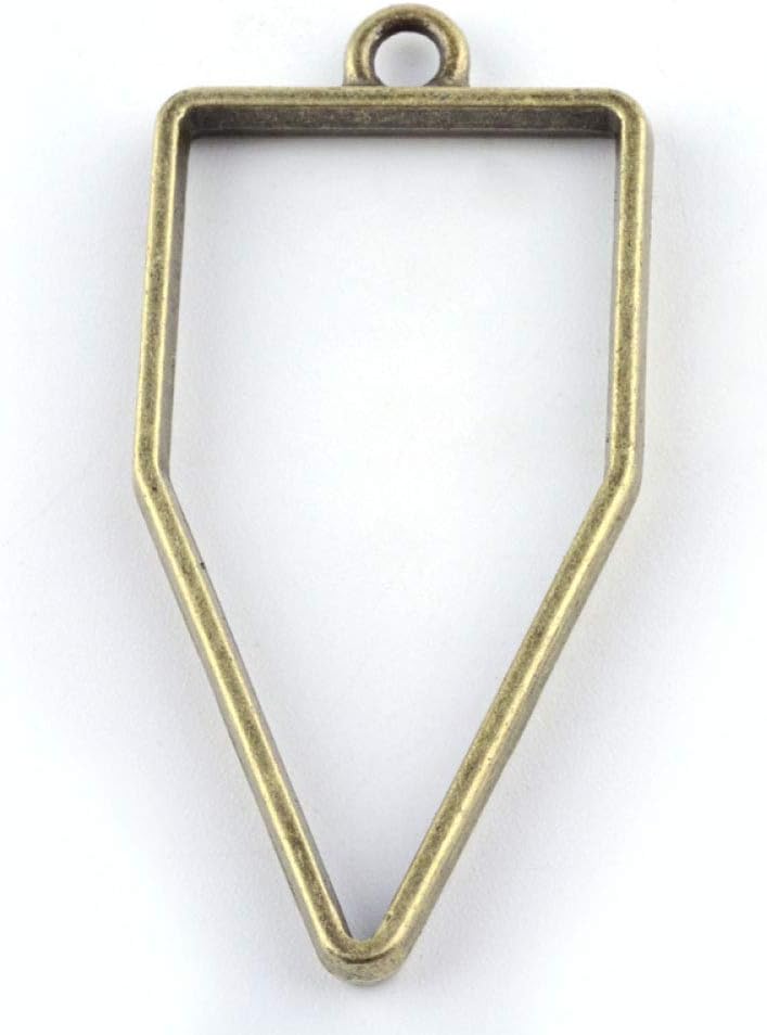 Pandahall 100pcs Alloy Polygon Open Back Bezel Pendants Rack Plating 45x22x3.5mm Hollow Mold Frame Pendants for DIY Resin Pressed Flower Jewelry 1pc