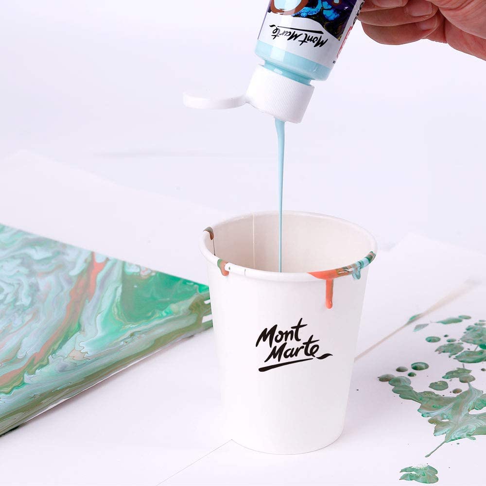 Mont Marte Pouring Acrylic Paint Set Premium 4pc x 60ml Rainforest