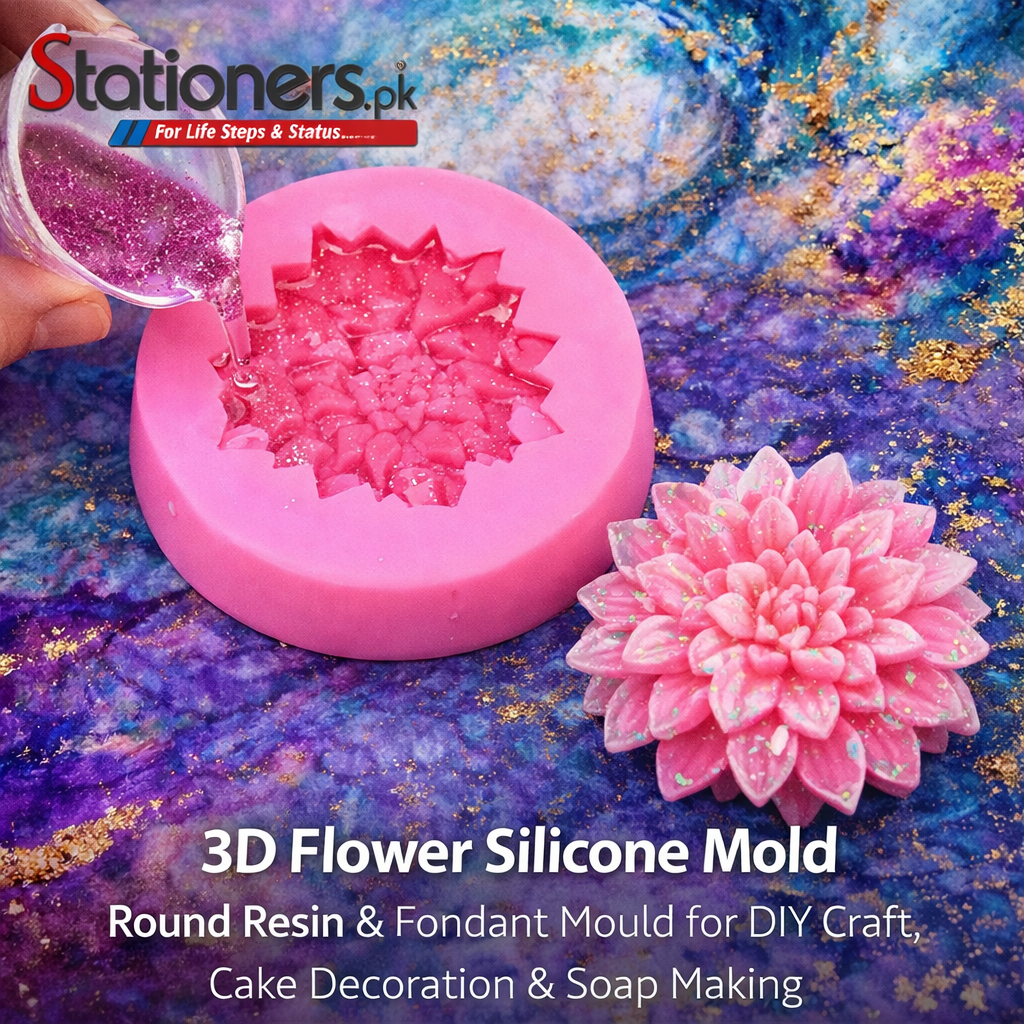 3D Flower Silicone Mold – Round Resin & Fondant Mould for DIY Craft, Cake Decoration & Soap Making