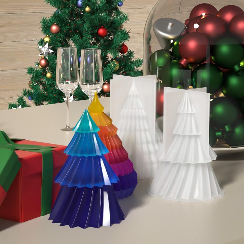 3D Christmas Tree Silicone Resin Mold – DIY Epoxy Decorative Candle & Craft Casting Mold