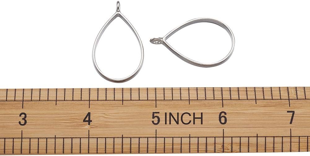 Pandahall 10pcs Antique Bronze Alloy Open Back Bezel Pendants 33.9x20.5mm Drop Metal Hollow Frame Pendant Blanks for DIY Epoxy Resin Pressed Flower Jewelry 1pc