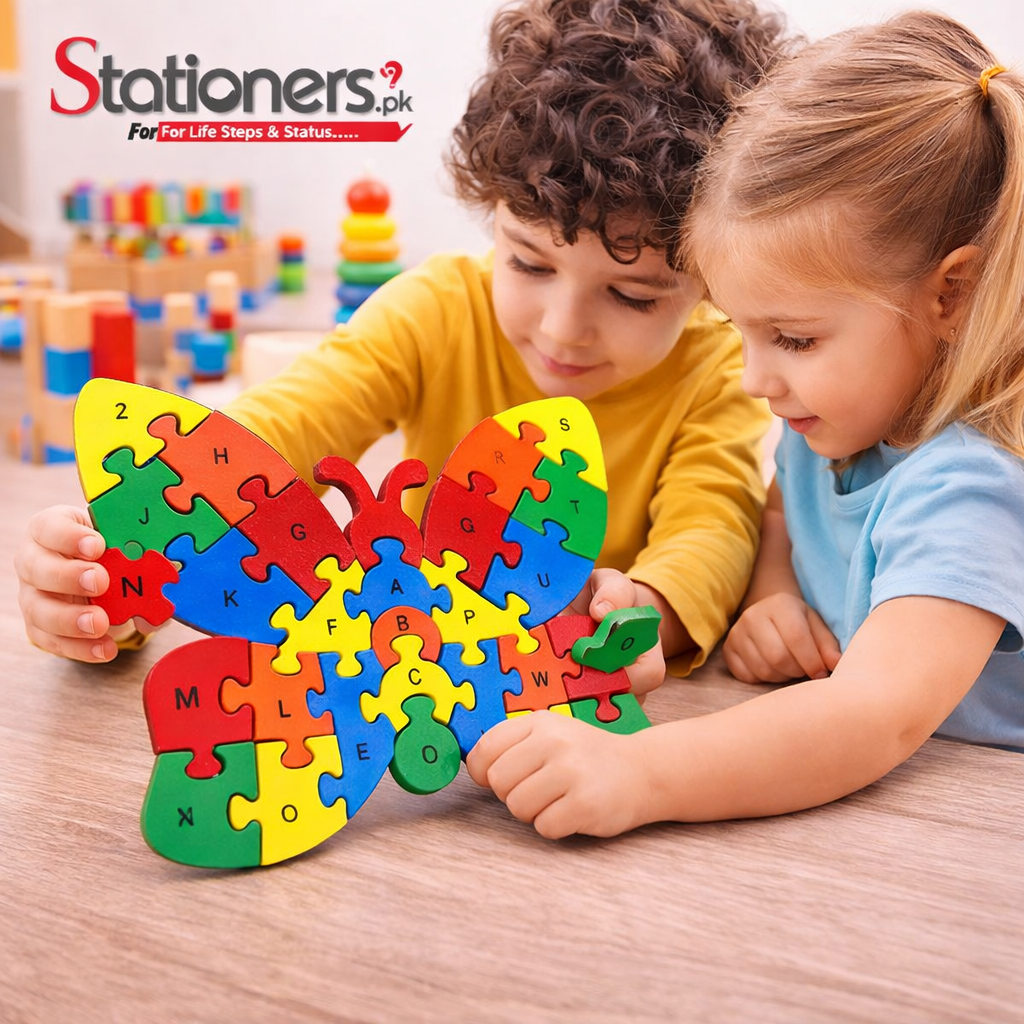 Butterfly Wooden Educational Alphabet & Numbers Jigsaw Puzzle