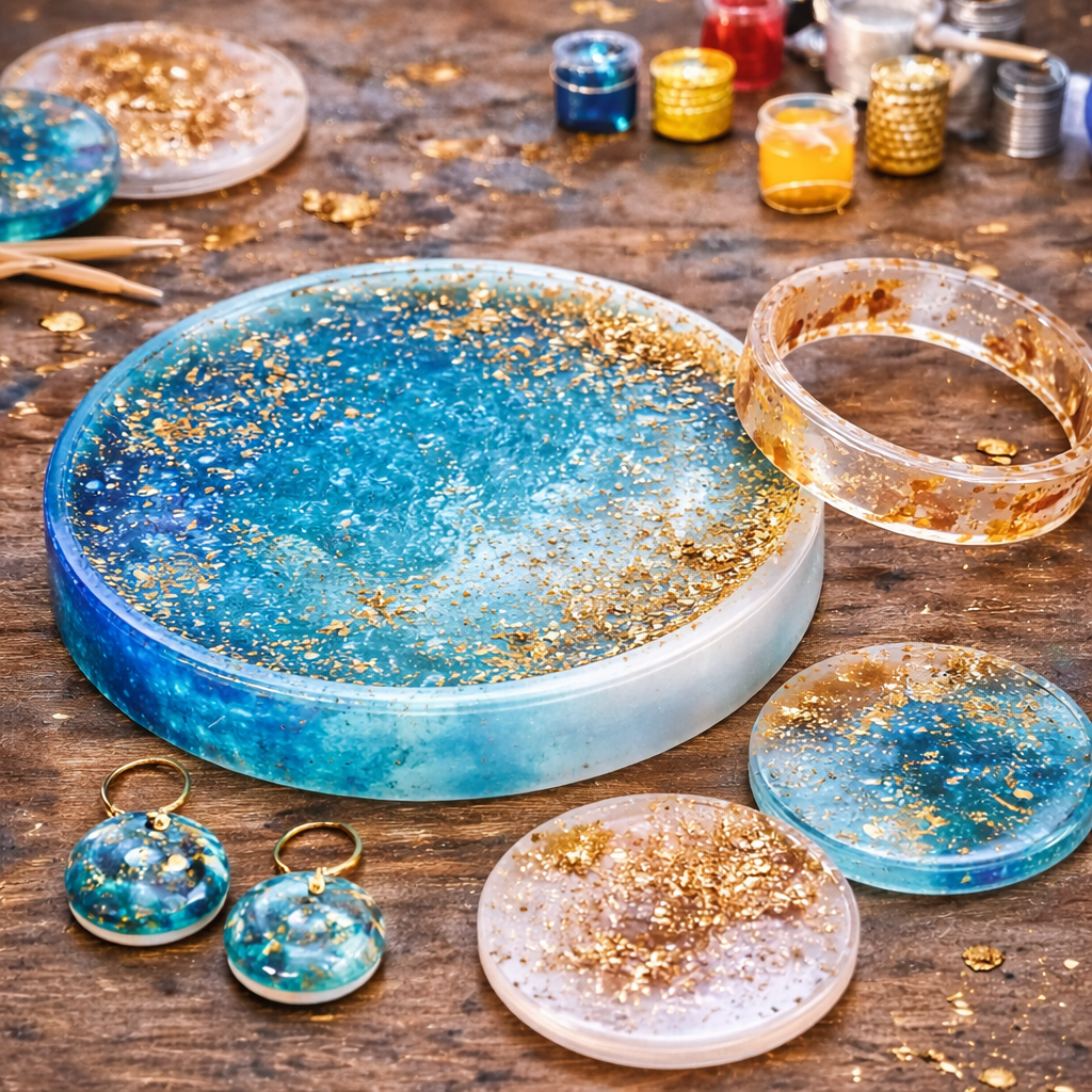 Silicone Mold Bangle DJ-144 – White Round Epoxy Casting Mold for Bangles, Coasters & DIY Resin Crafts