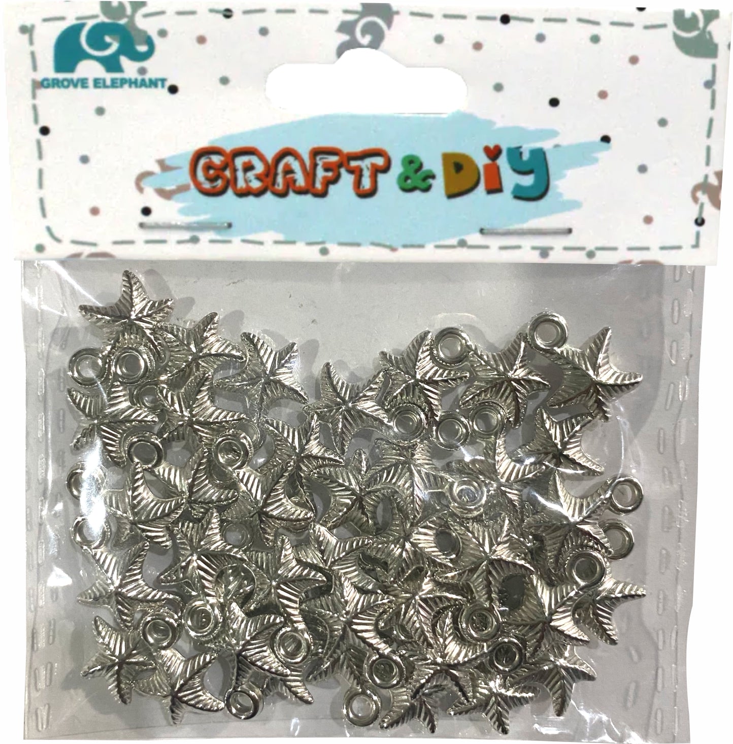 Art & Craft Plastic Star Small - Golden / Silver - 7863