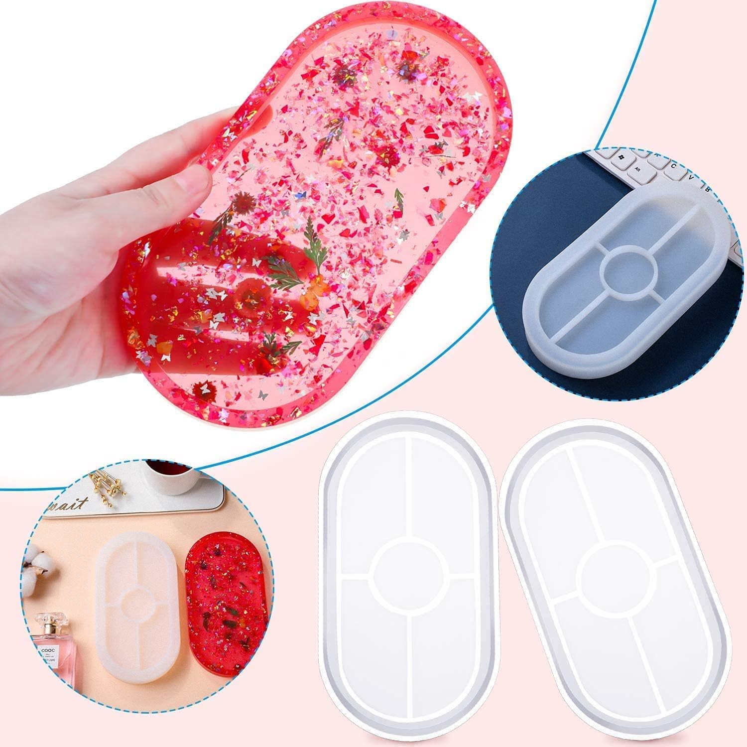 Oval Silicone Resin Tray Mold – DIY Epoxy Serving Tray & Decorative Art Casting Mold