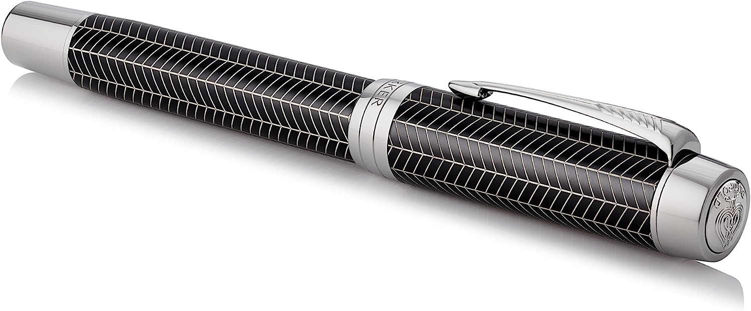 Parker Duofold Prestige Black Chevron Centennial CT Fountain Pen