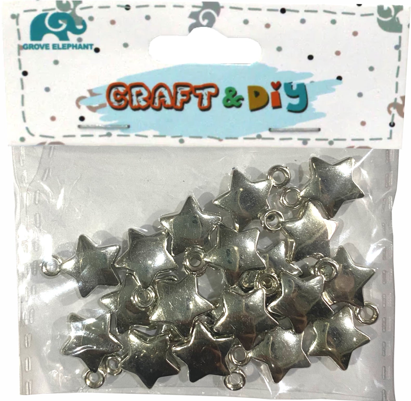 Art & Craft Plastic Star Medium - Golden / Silver - 7861