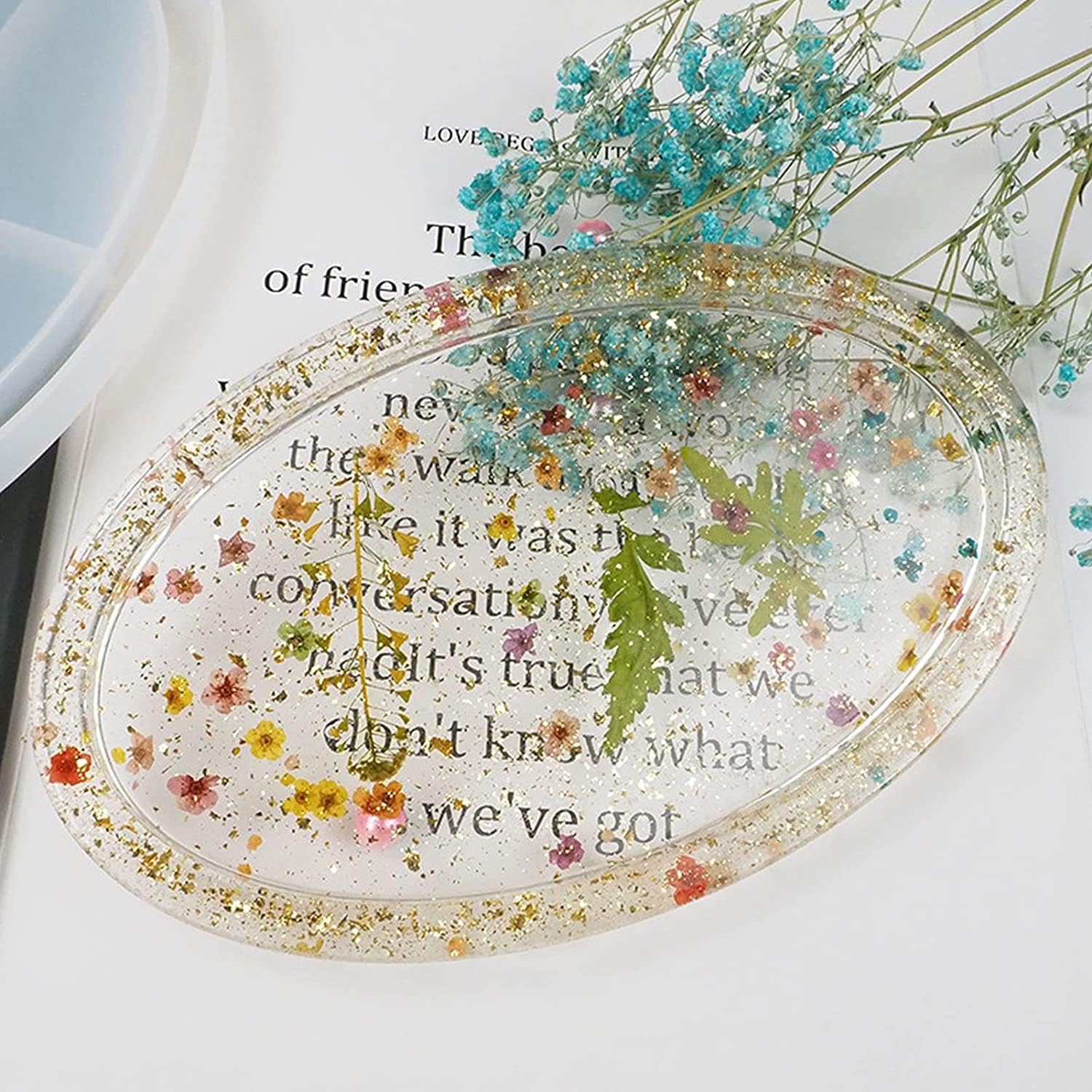 Oval Silicone Resin Tray Mold – DIY Epoxy Serving Tray & Decorative Art Casting Mold