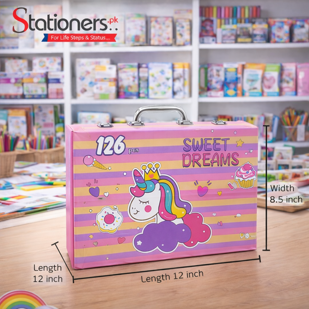 Sweet Dreams Unicorn 126pcs Art Set – Kids Coloring & Drawing Kit