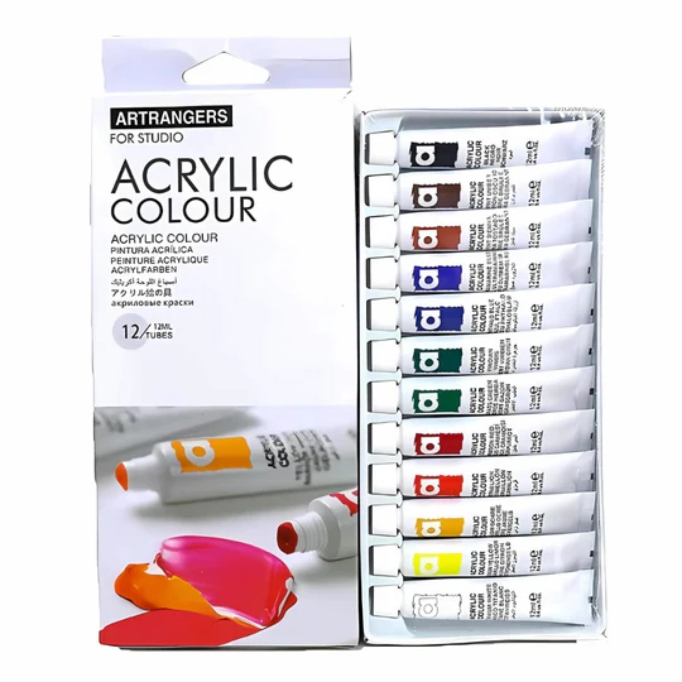 Acrylic Colour (12Pcs) Set - 15ml - Art Rangers