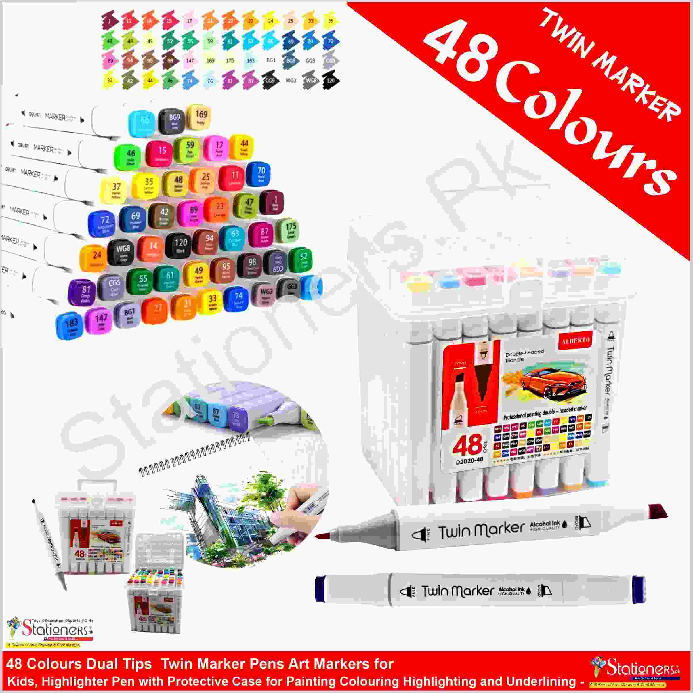 Alberto Twin Marker Chisel 7mm, Round 1 mm