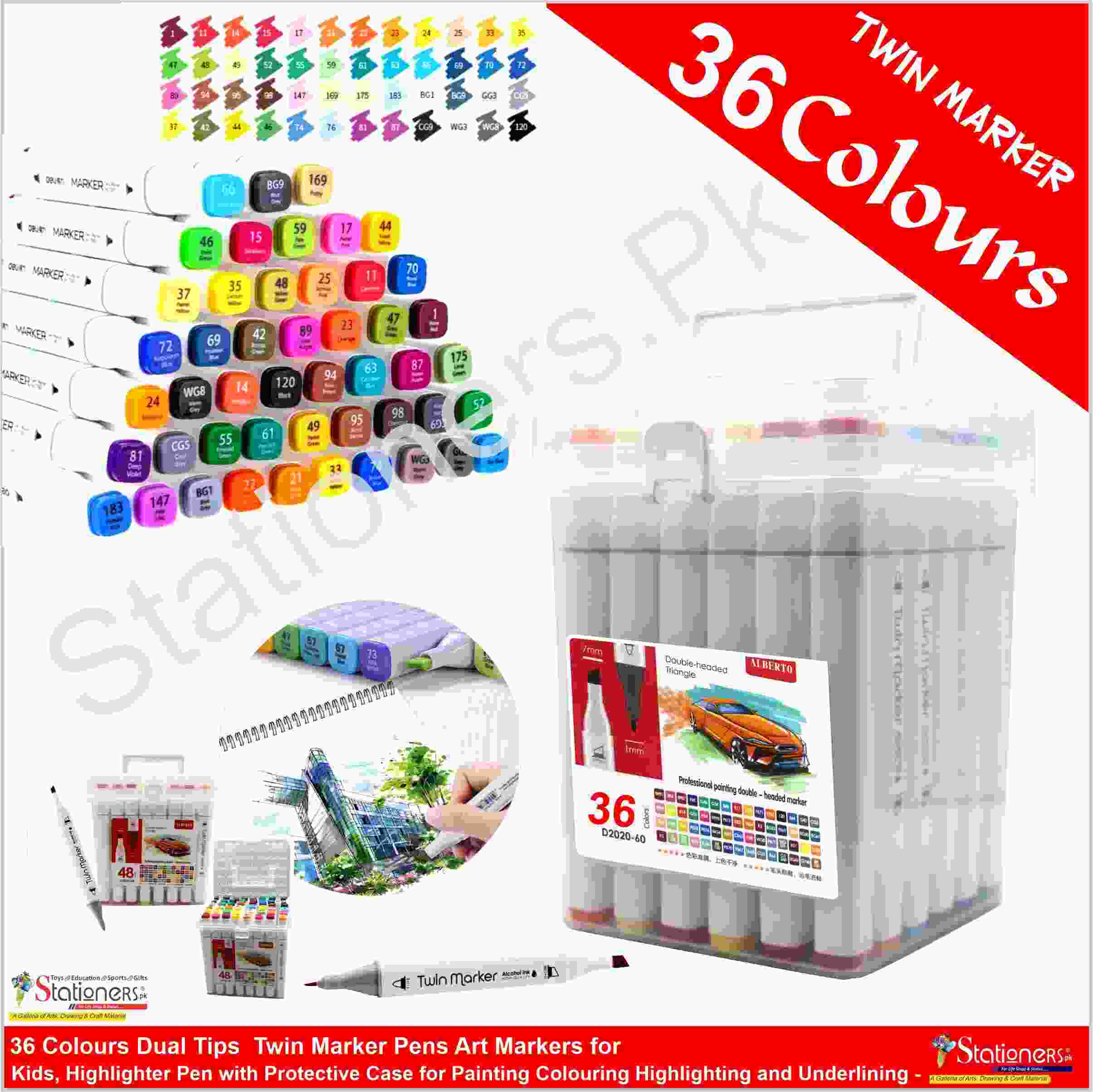 Alberto Twin Marker Chisel 7mm, Round 1 mm