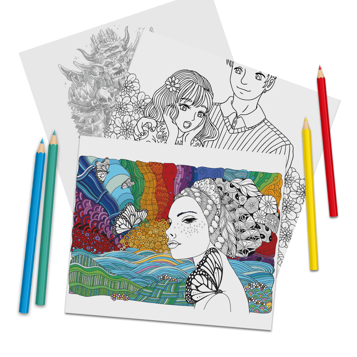 Artella Adult Coloring Book 48 Design 7 x 9.5 inches.
