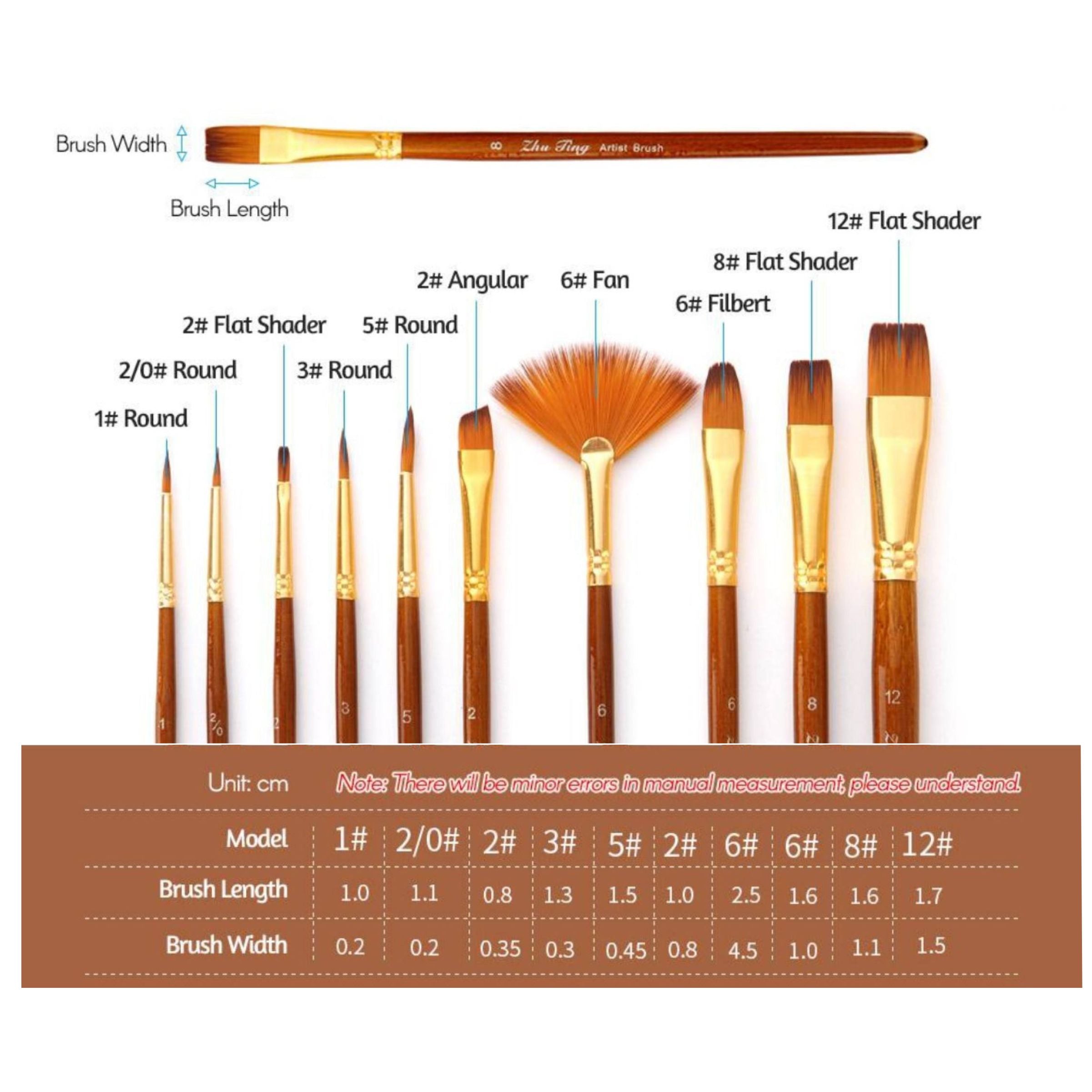 BOYI Paint Brush # 8818-6 (12Pcs) Brown