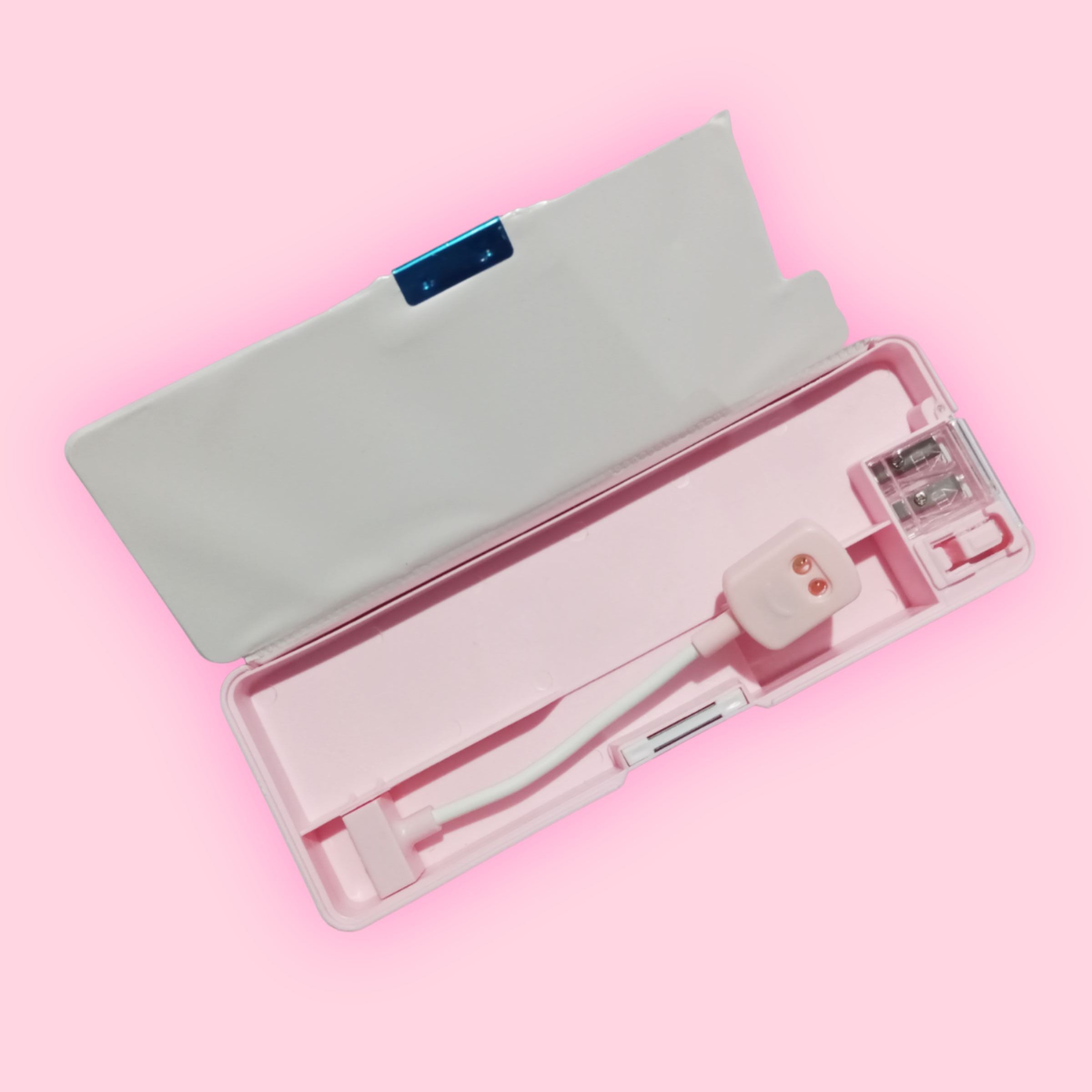 BTS Pink Color Pencil Box with Led Lamp