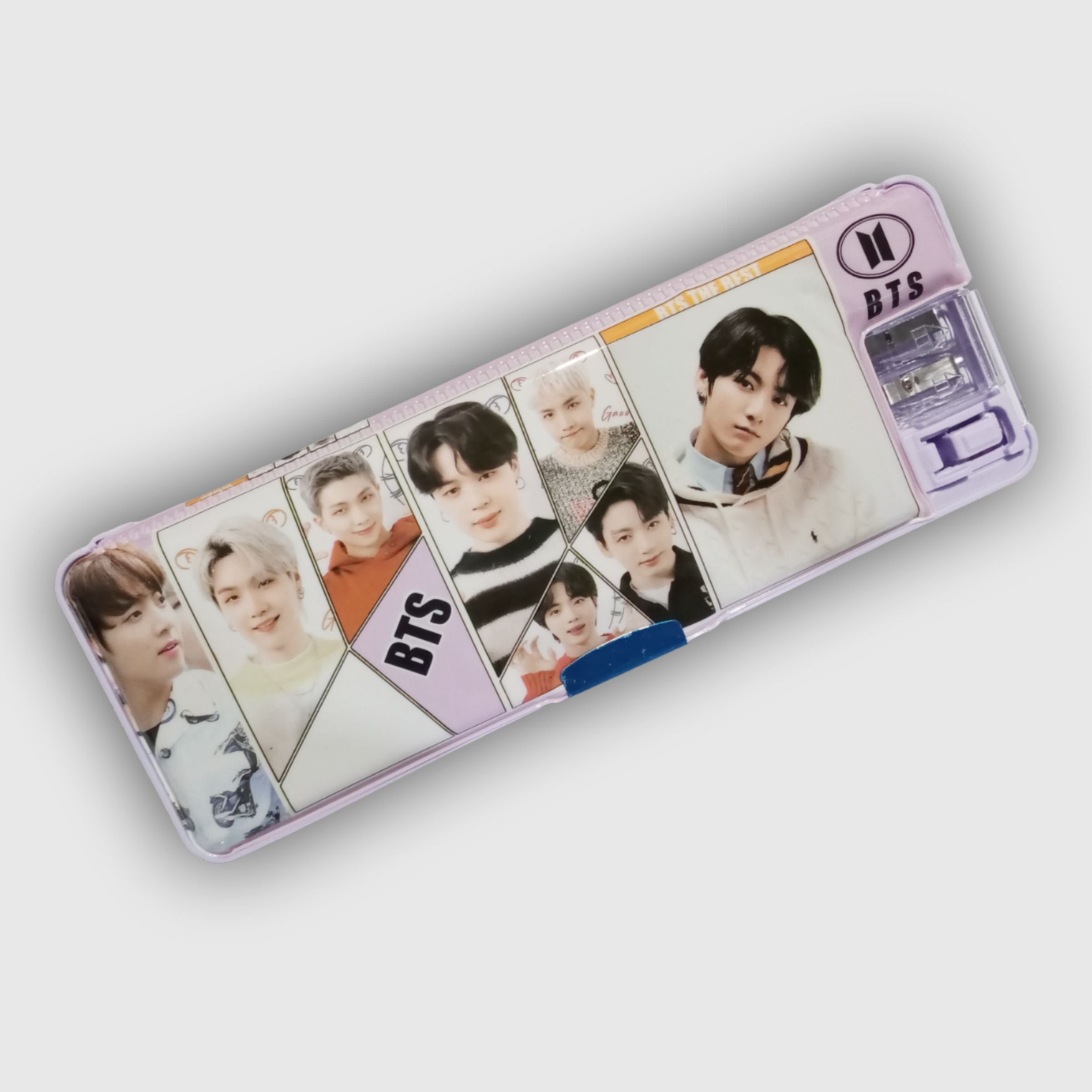 BTS Purple Color Pencil Box with Led Lamp