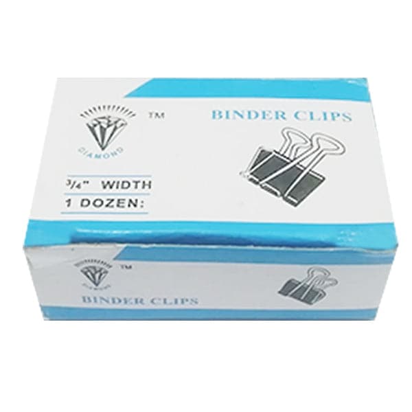 Diamond Binder Clips Black Pack of 12