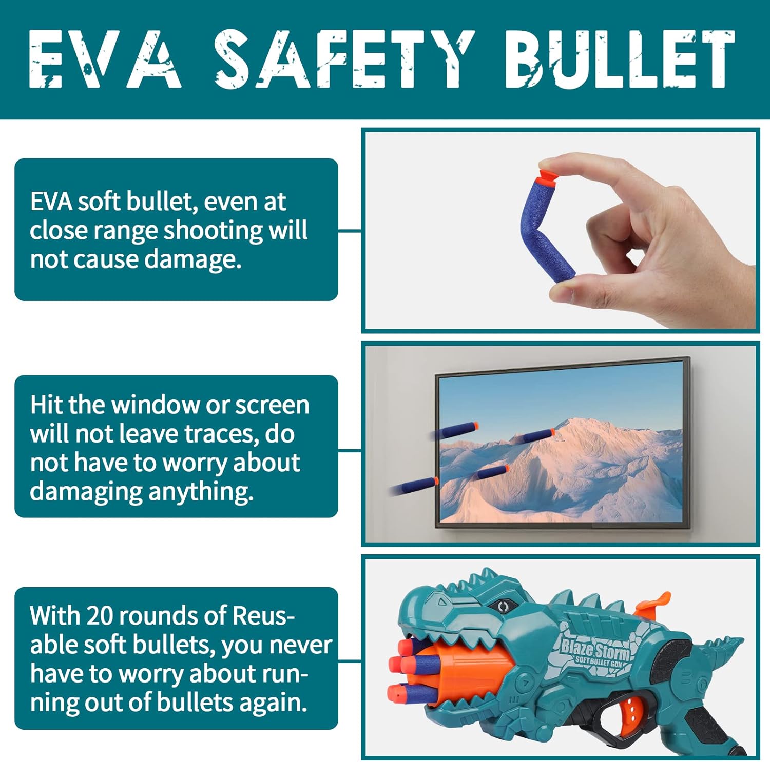 Blaze Storm Dino squad Soft Bullet Gun