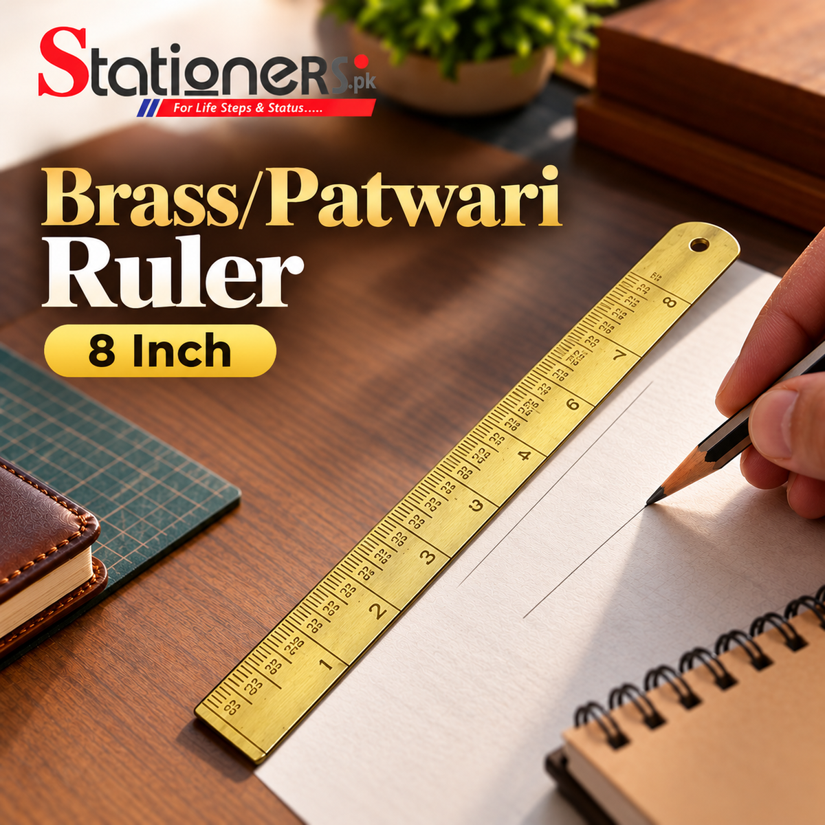 Brass/Patwari Ruler – 8 Inch, 10 Inch & 12 Inch