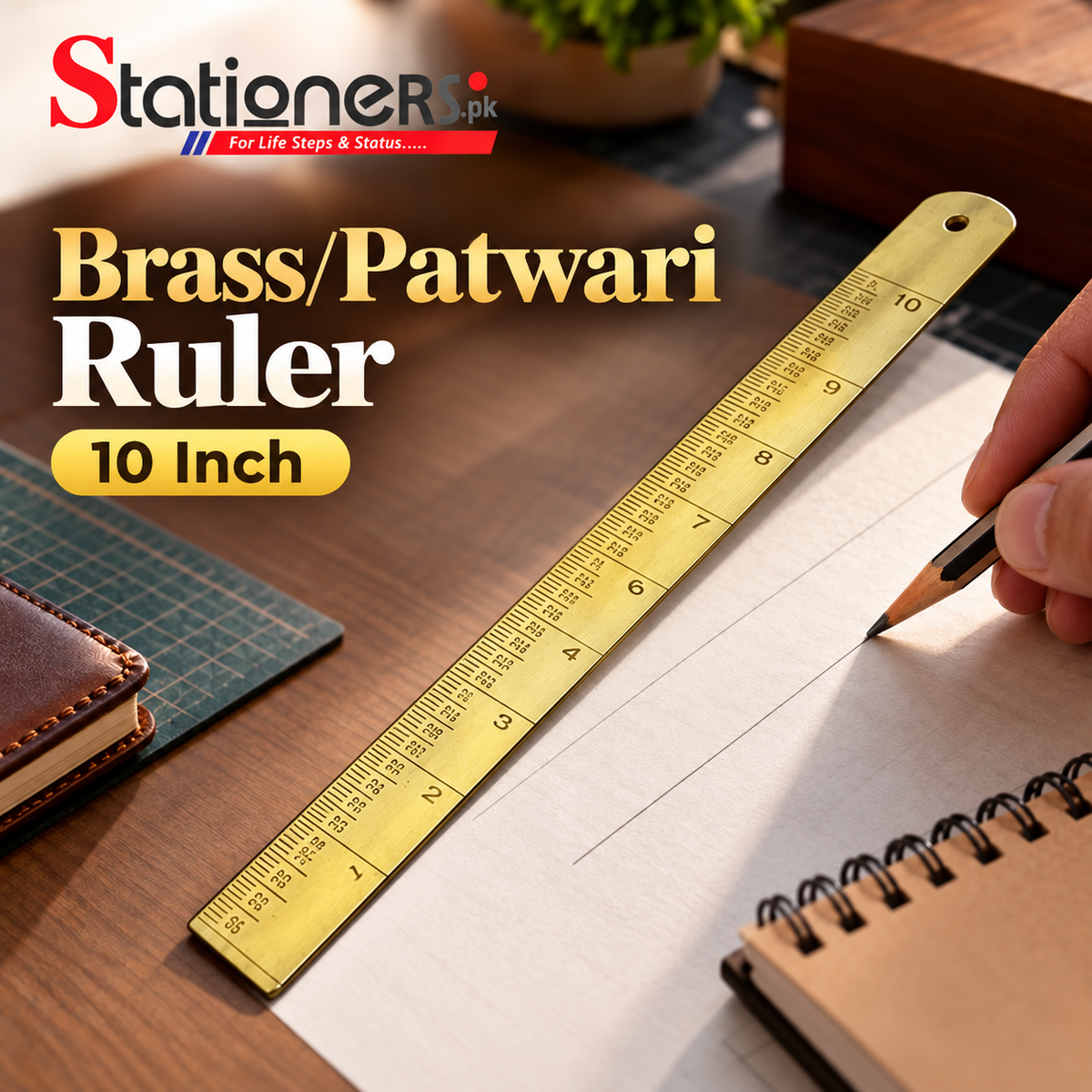 Brass/Patwari Ruler – 8 Inch, 10 Inch & 12 Inch