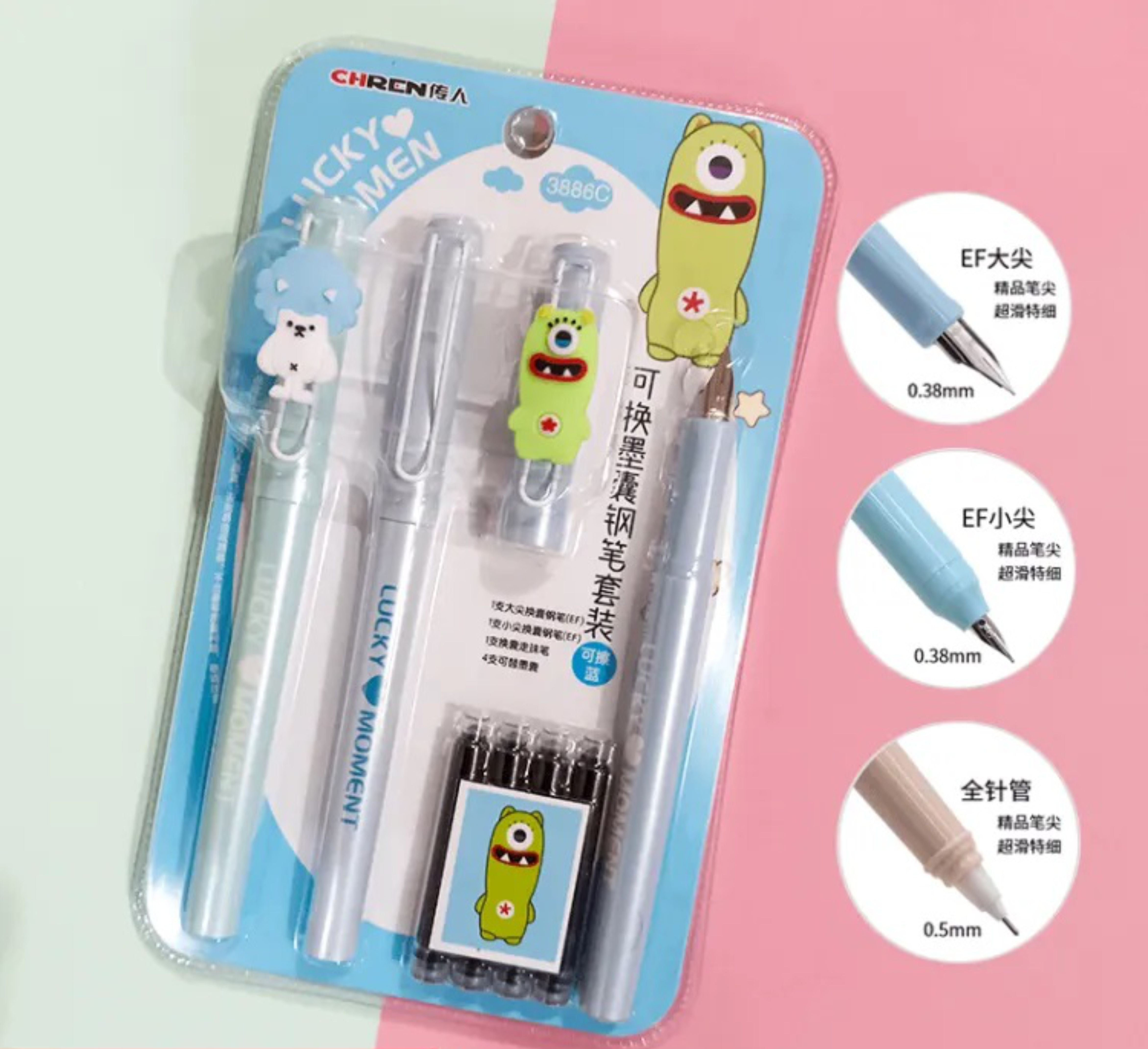 Cute Stationery Set Ballpoint Pen Pencils Washi Tape Eraser Pearl Push Pins  Stic