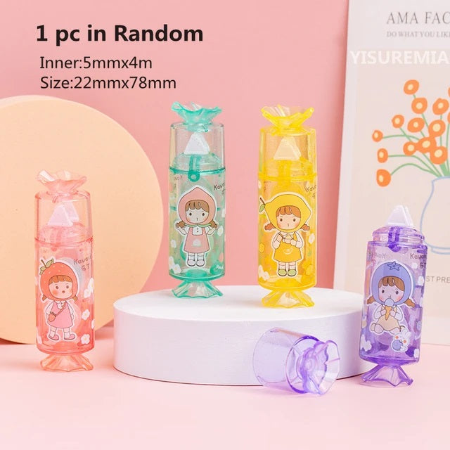 Candy Ice Cream Transparent Double Sided Stick Roller Glue Tape
