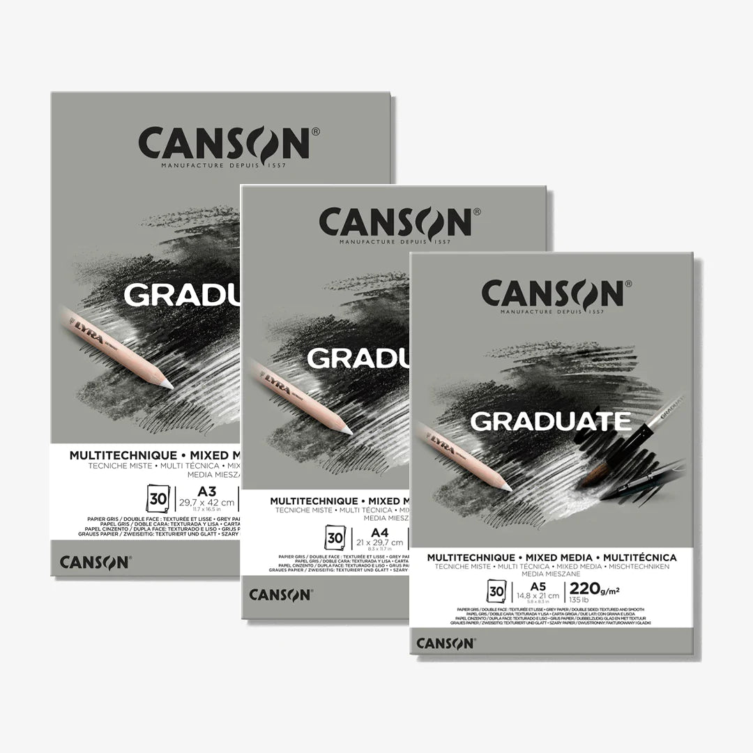 Canson Graduate Mix Media - Bloc dessin - 30 feuilles - A3 - 220
