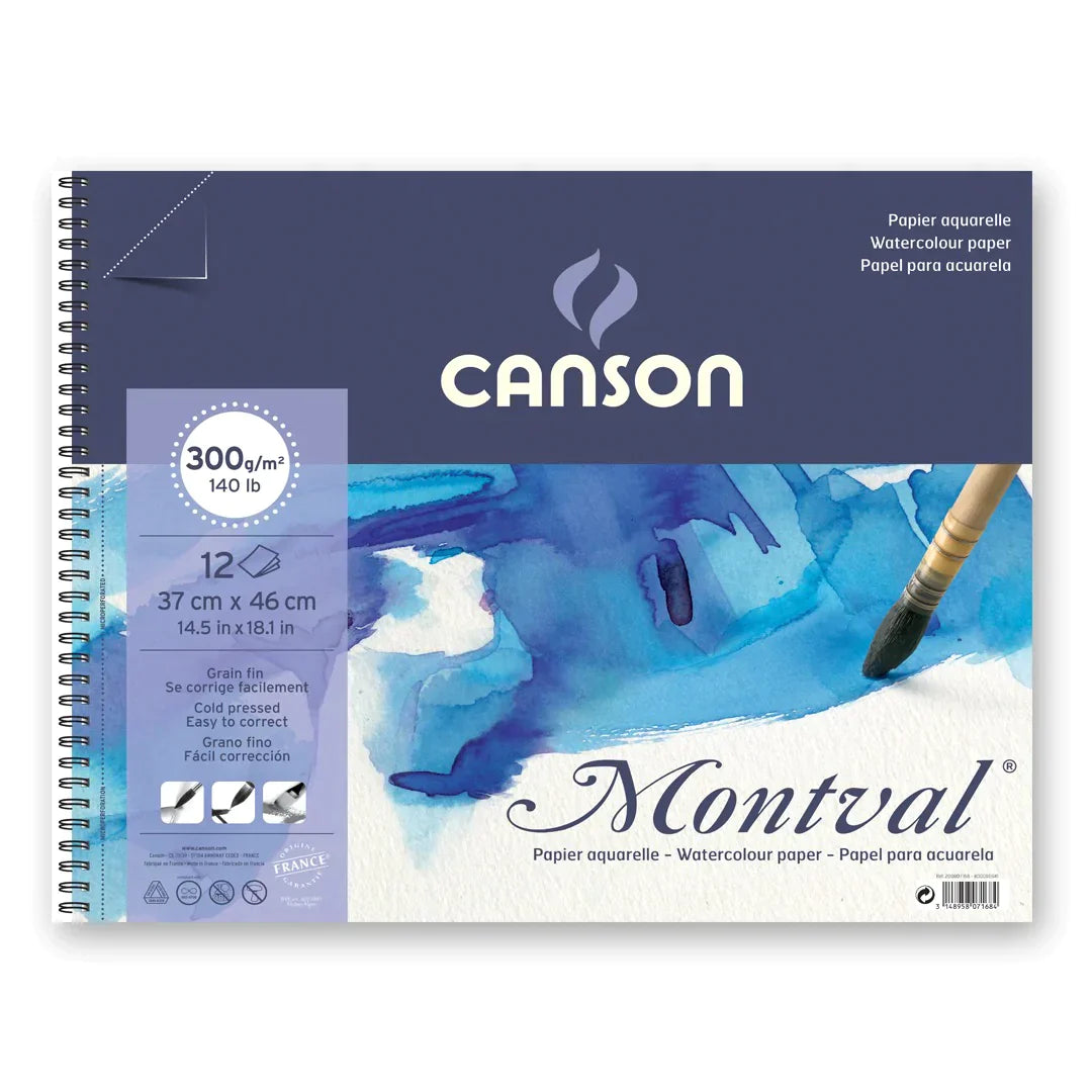 Canson Montval Watercolor Spiral Pad 300 gsm 37cm x 46cm