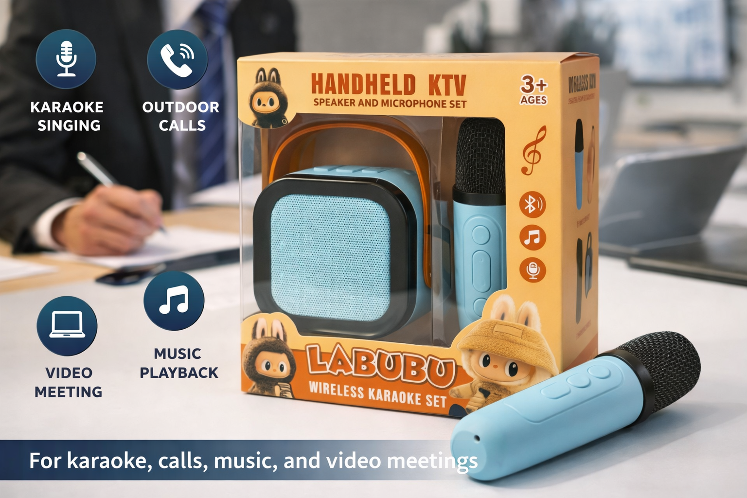 LABUBU Handheld KTV Wireless Karaoke Speaker & Microphone Set for Kids (3+ Ages) Limited Stock