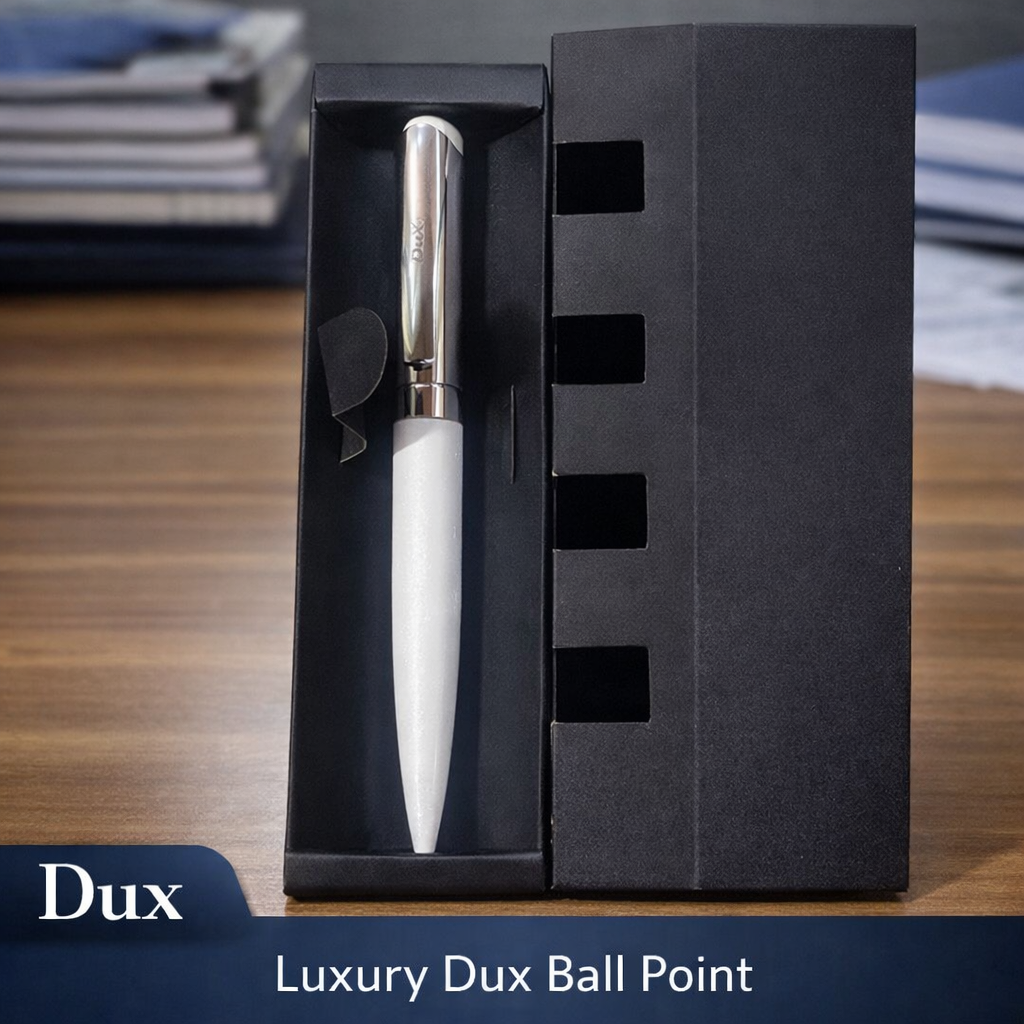 Luxury Dux Ball Point Pen – Premium White & Silver Executive Pen with Gift Box