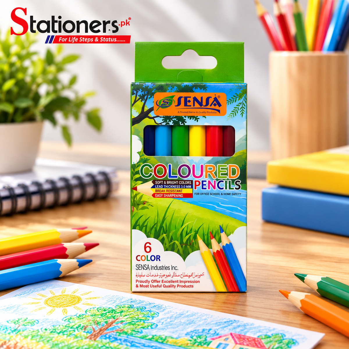 Sensa Coloured Pencils – 6pcs Half, 12pcs Half & 12pcs Full