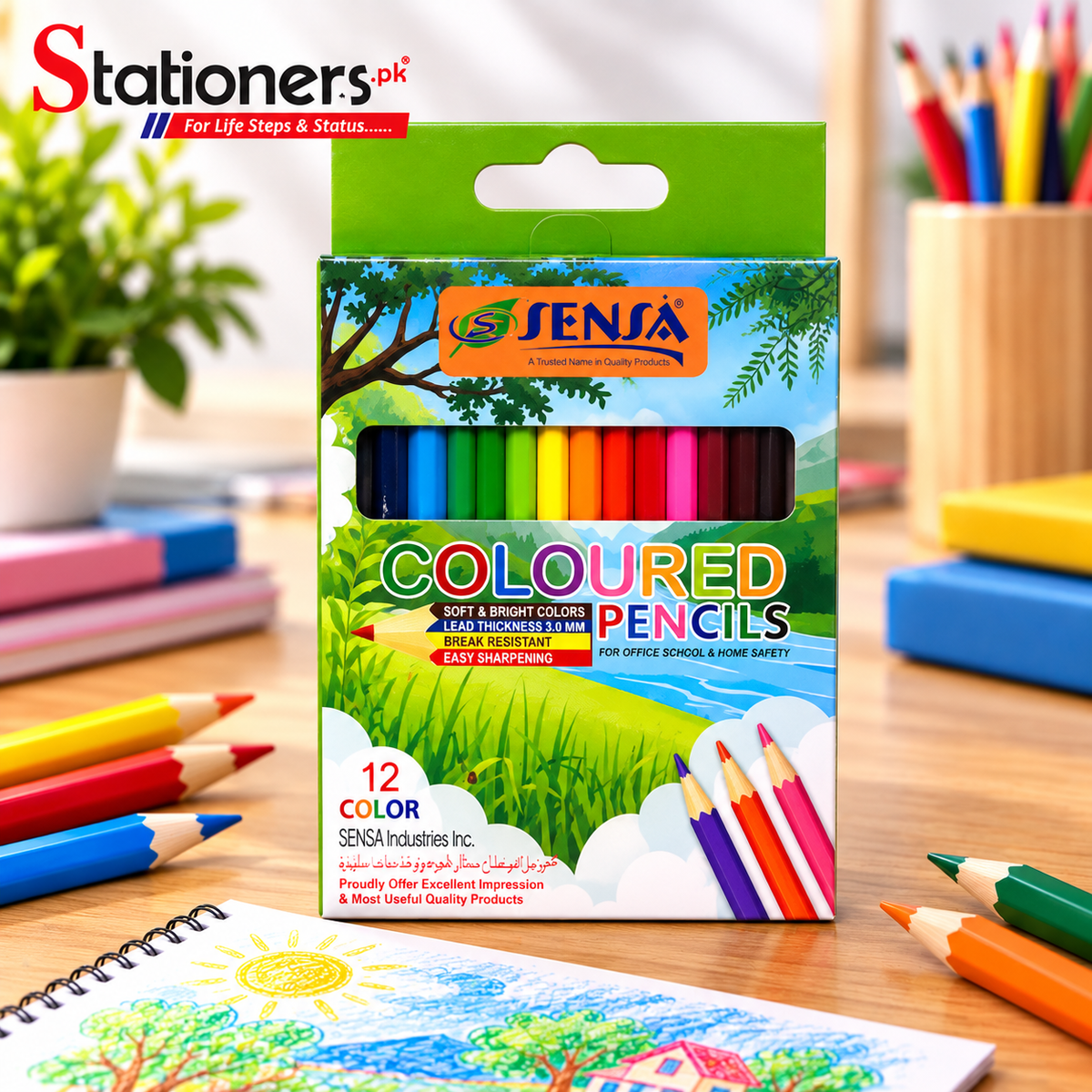 Sensa Coloured Pencils – 6pcs Half, 12pcs Half & 12pcs Full