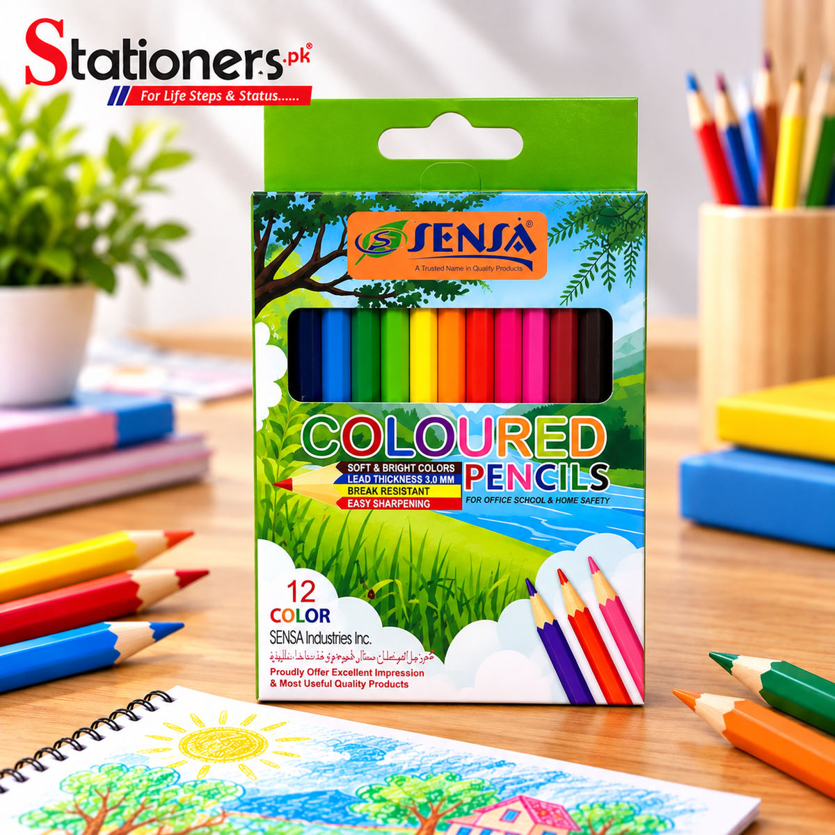Sensa Coloured Pencils – 6pcs Half, 12pcs Half & 12pcs Full